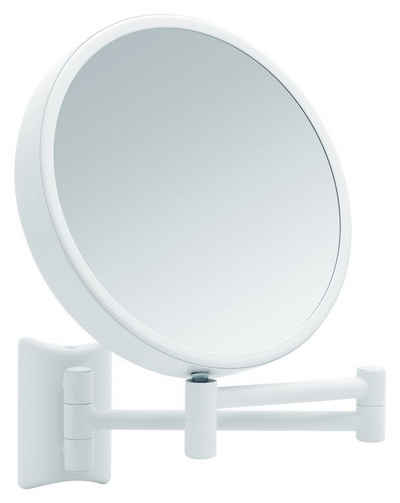 Libaro Kosmetikspiegel Imola, 360° Schminkspiegel weiß, Rasierspiegel 2-seitig, Vergrößerung 3x / 7x