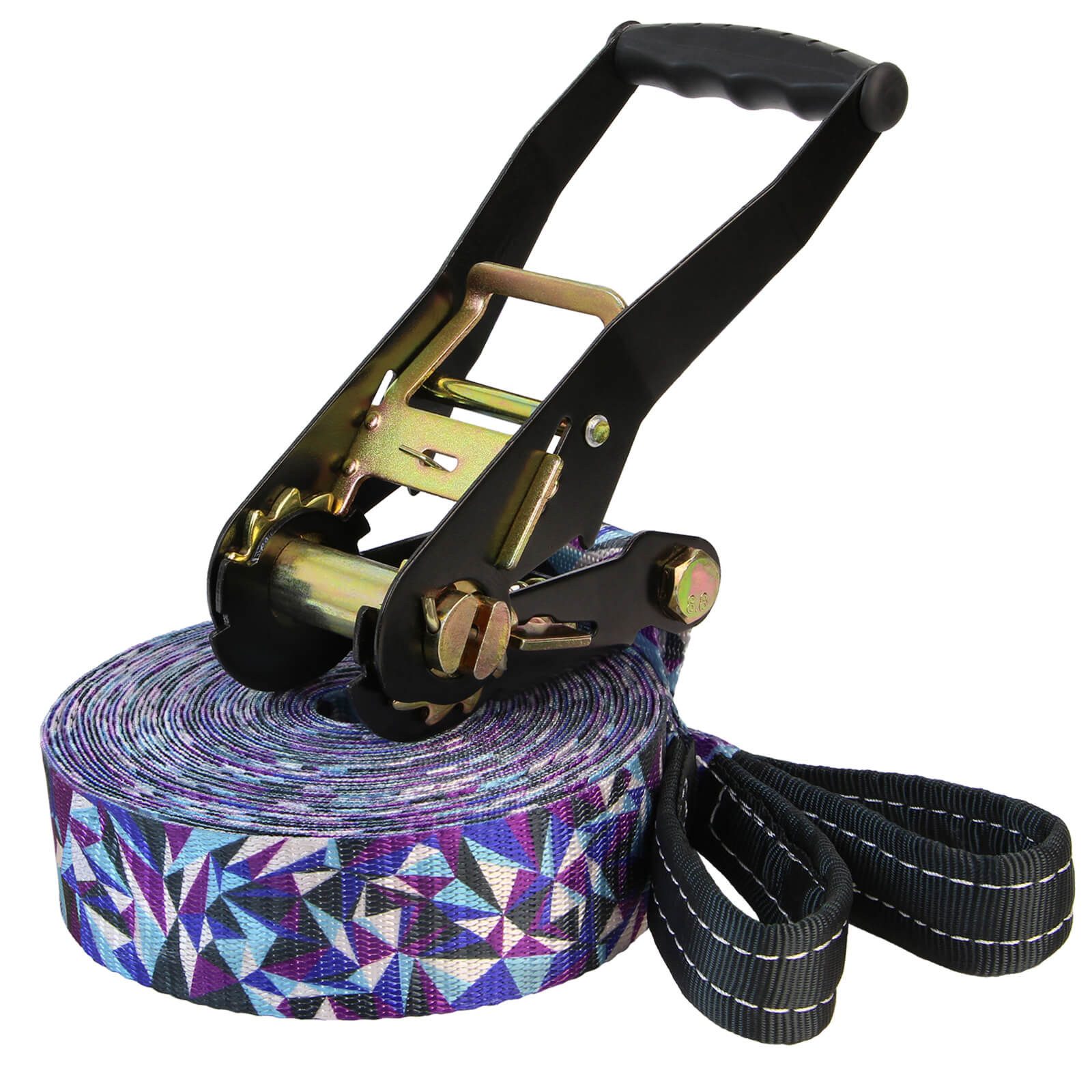 ALPIDEX Slackline ALPIDEX Slackline Set 15 m + Baumschutz und Ratschenschutz