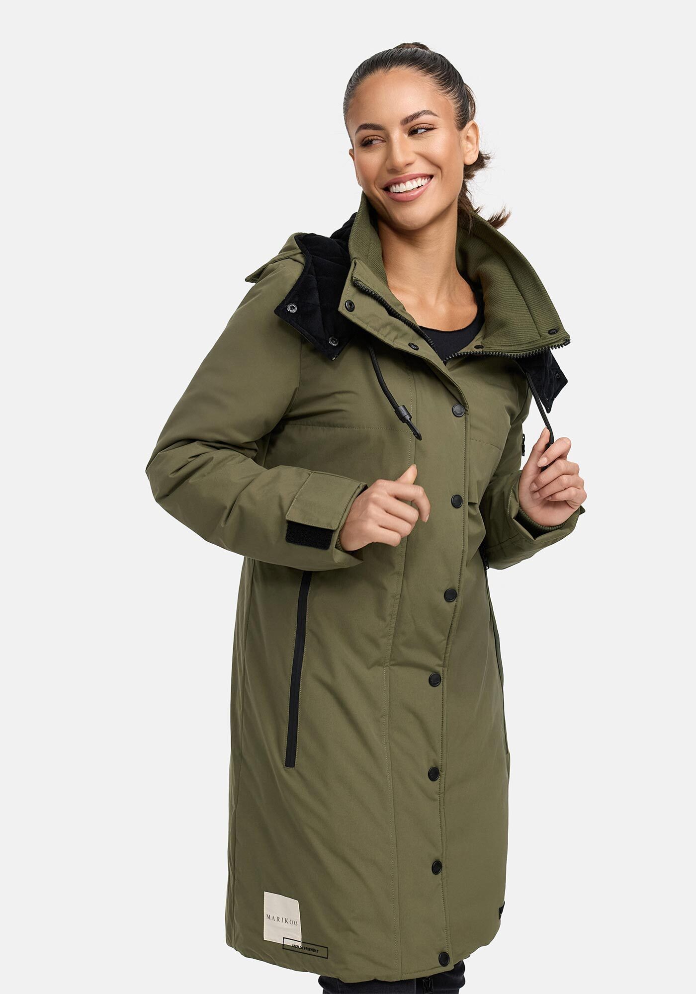 Marikoo Winterjacke Anoukaa langer Parka mit abnehmbarer Kapuze