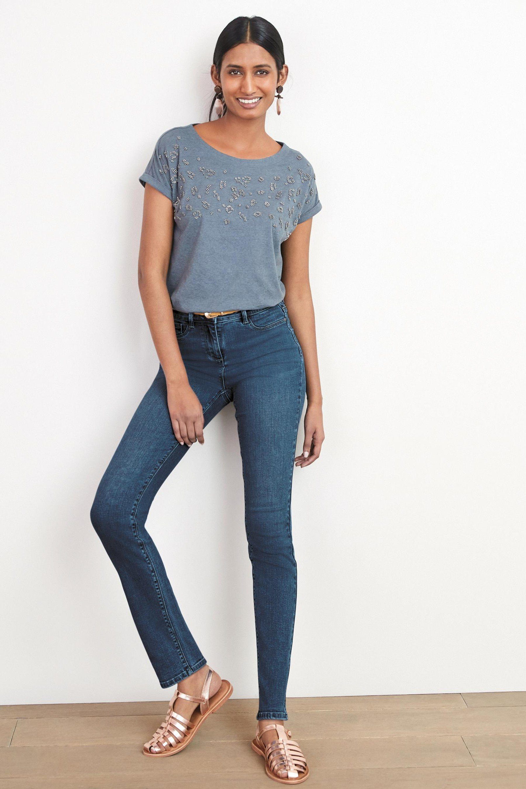 Damen Jeans Next Slim-fit-Jeans Schmal geschnittene Power-Stretch-Jeans