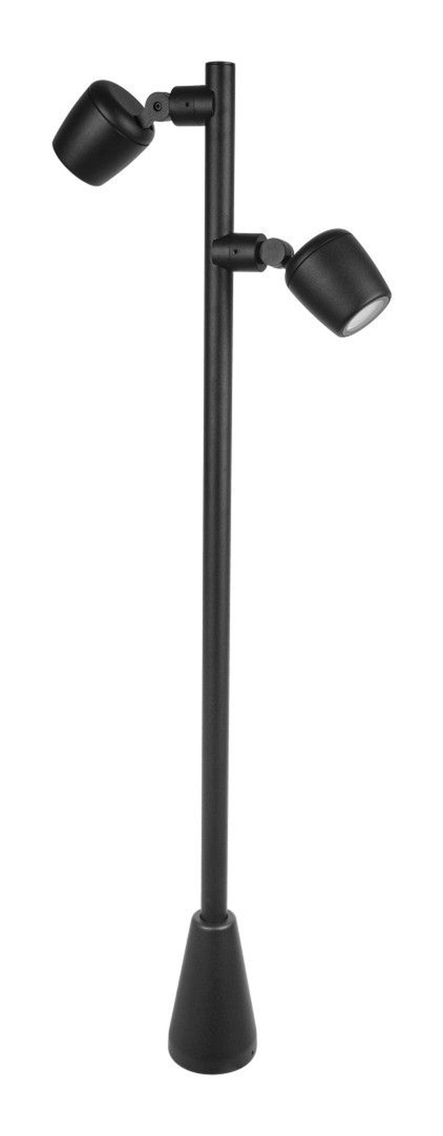Licht-Erlebnisse Außen-Stehlampe ERION, ohne Leuchtmittel, Aluminium Glas GU10 IP65 verstellbar 100 cm hoch Schwarz 2-flammig