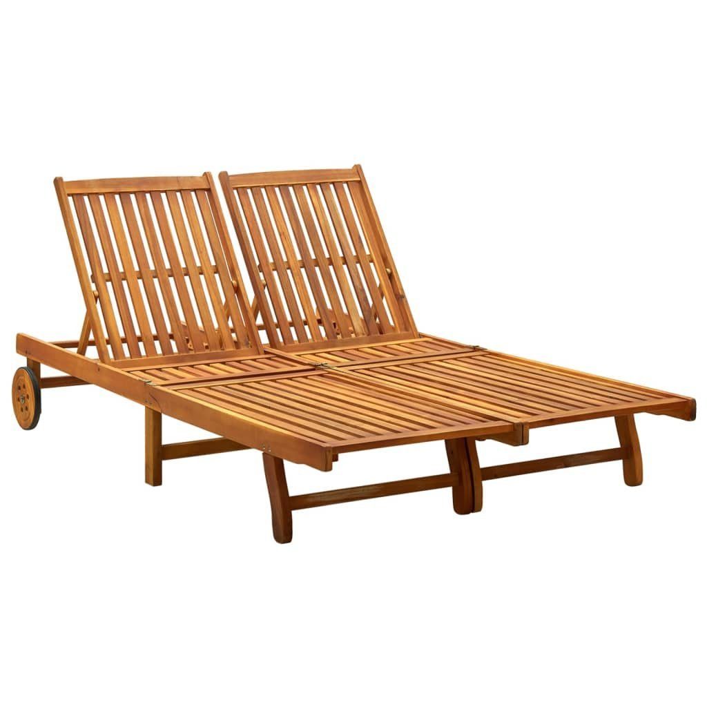 vidaXL Gartenliege Doppel-Sonnenliege Massivholz, 1 St.