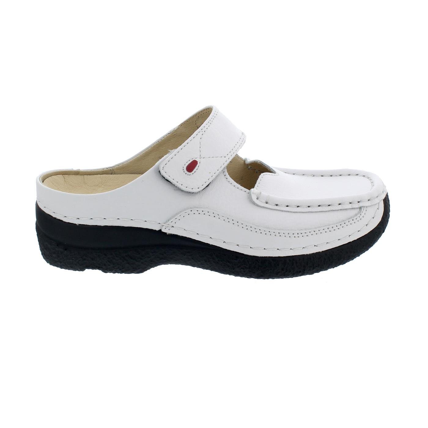 Wolky Roll-Slipper Clog, Printed Leather, White, 0622770-100 Clog