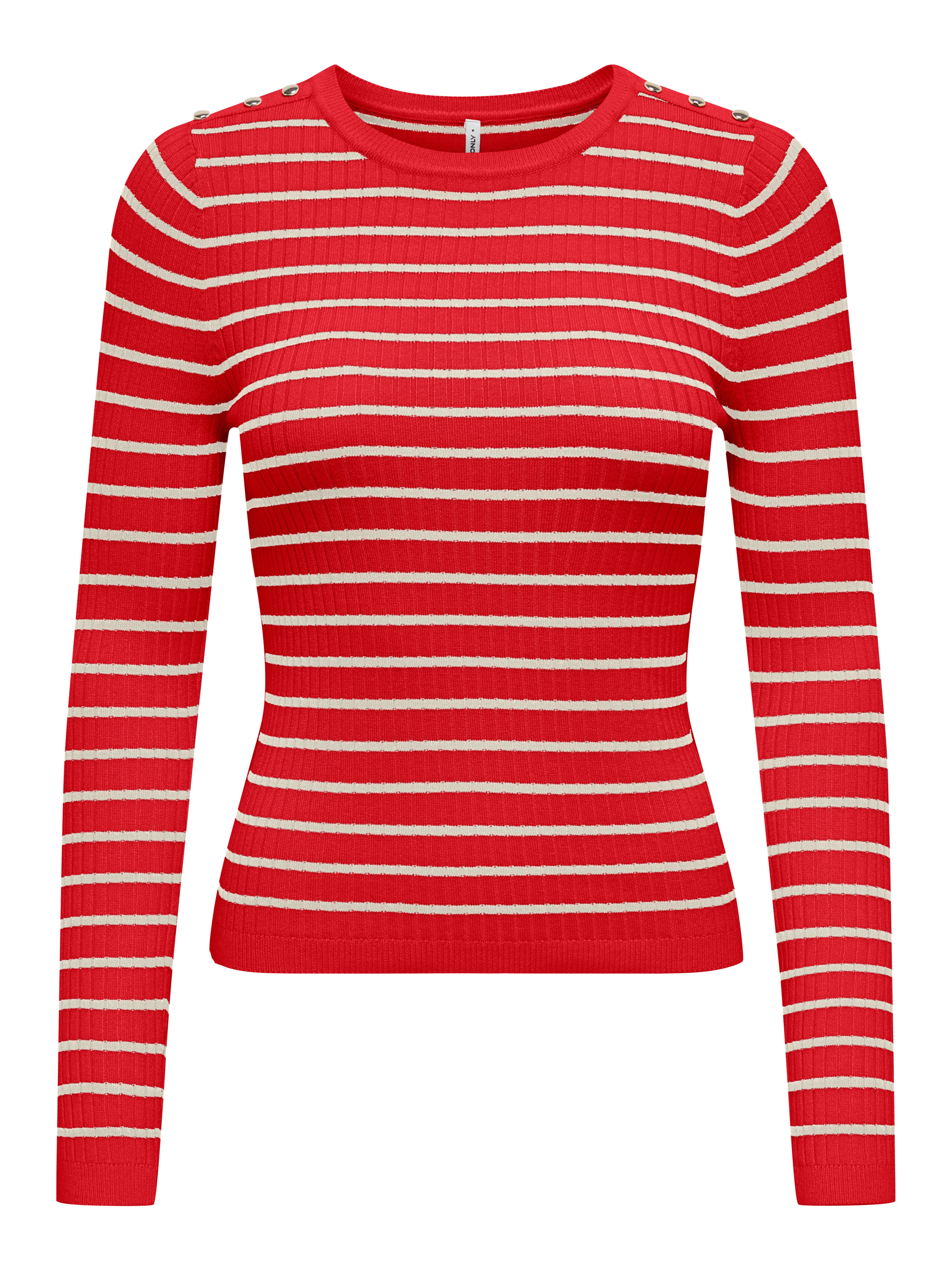 Strickpullover ONLMILA LS STRIPE BUTTON O-NECK CC KNT