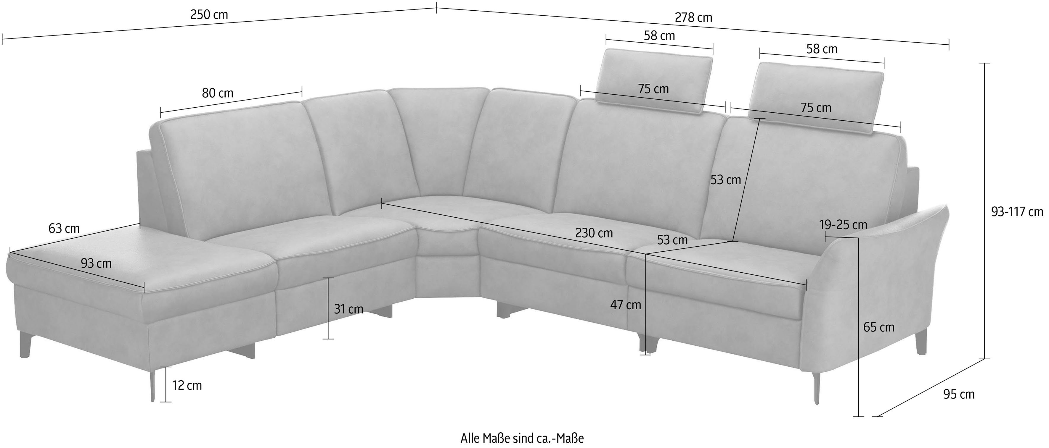 mane oder 1920, links Relaxsitze, integrierte Ecksofa ein oder rechts zwei himolla