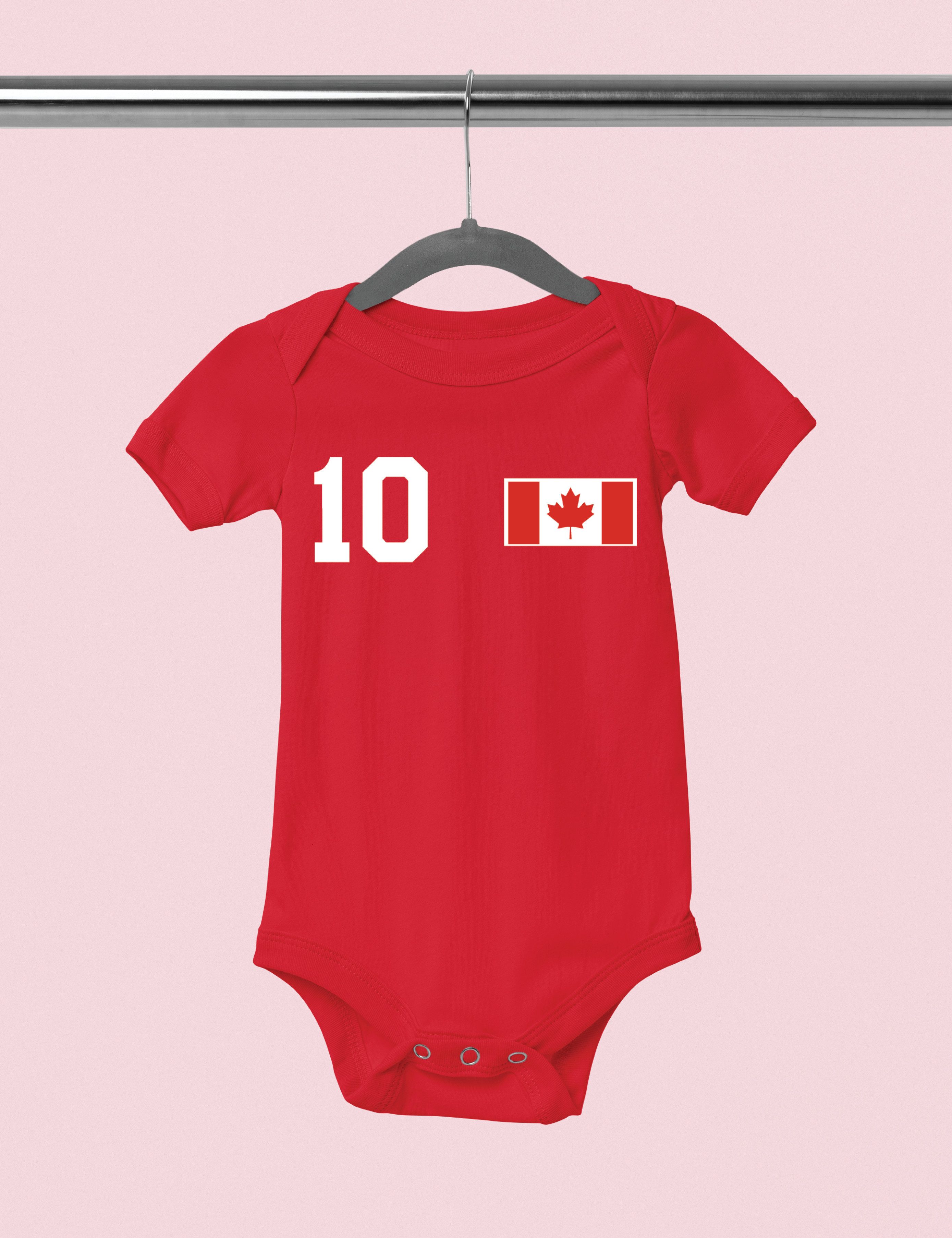 Youth Designz Kurzarmbody Kanada Fußball Kinder Baby Body Strampler Geschenk mit modischen Aufdruck für Jungen und Mädchen