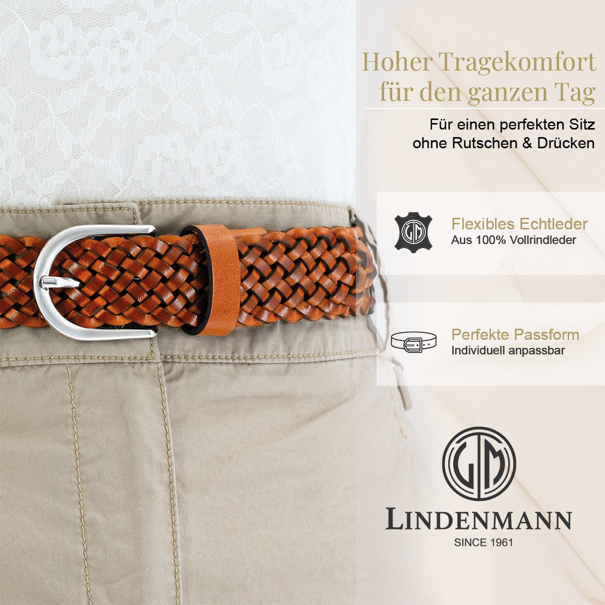 LINDENMANN Ledergürtel