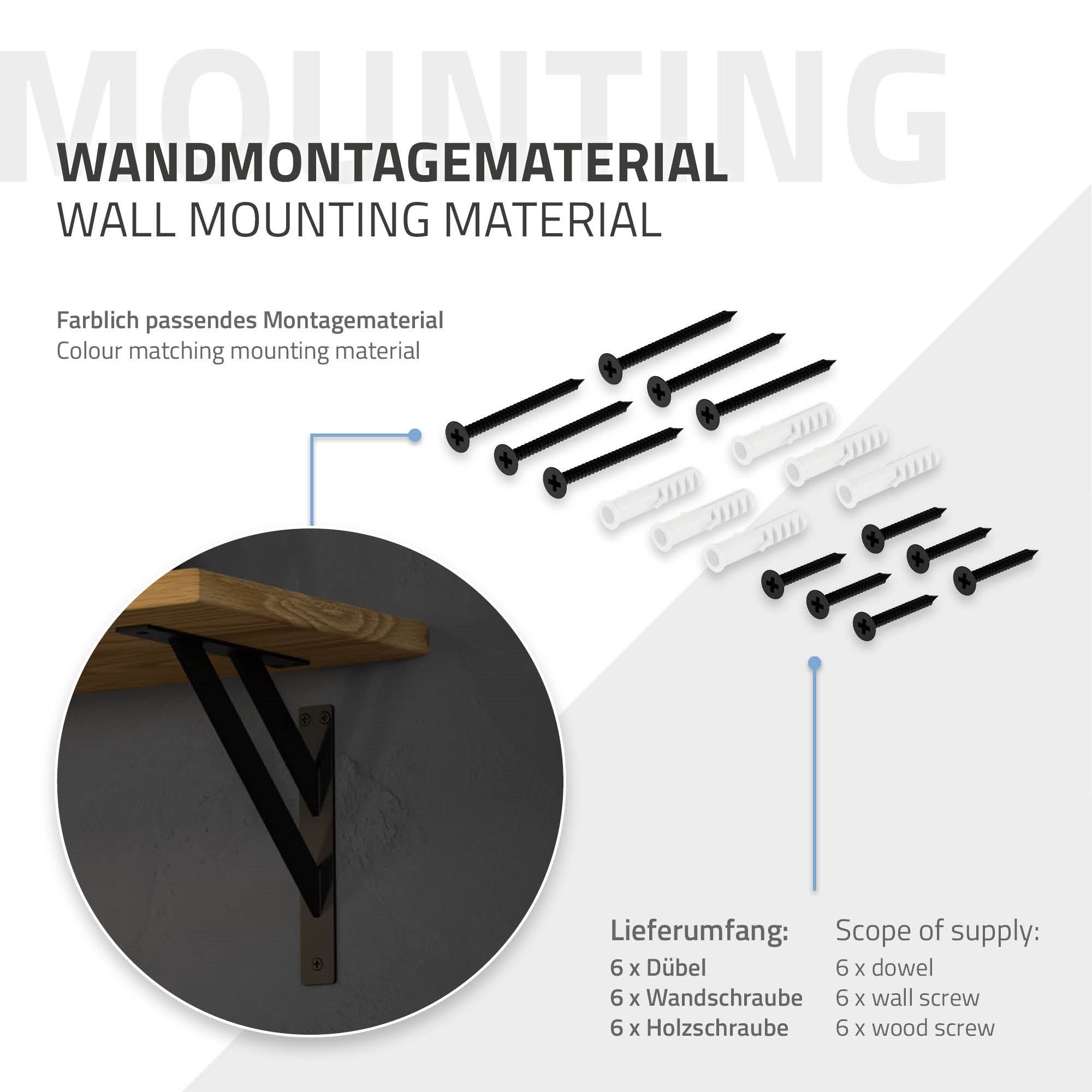 ML-DESIGN Regalträger, für Schwarz Regalbrett Regal 240x240mm Stück Regalhalterung Regalwinkel Wandhalterung 2 Wandhalterung Schwebend Aluminium