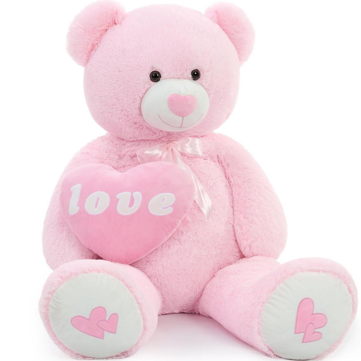 LuxusKollektion Kuscheltier Teddybär 130cm XXL Herz I Love You Kinder Mädchen Frauen Pink (1-St)