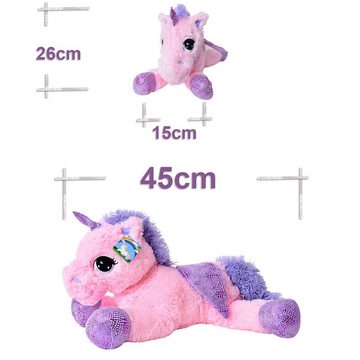 Kuscheltier großes Einhorn Plüscheinhorn Plüschtier Stofftier Unicorn 45cm pink