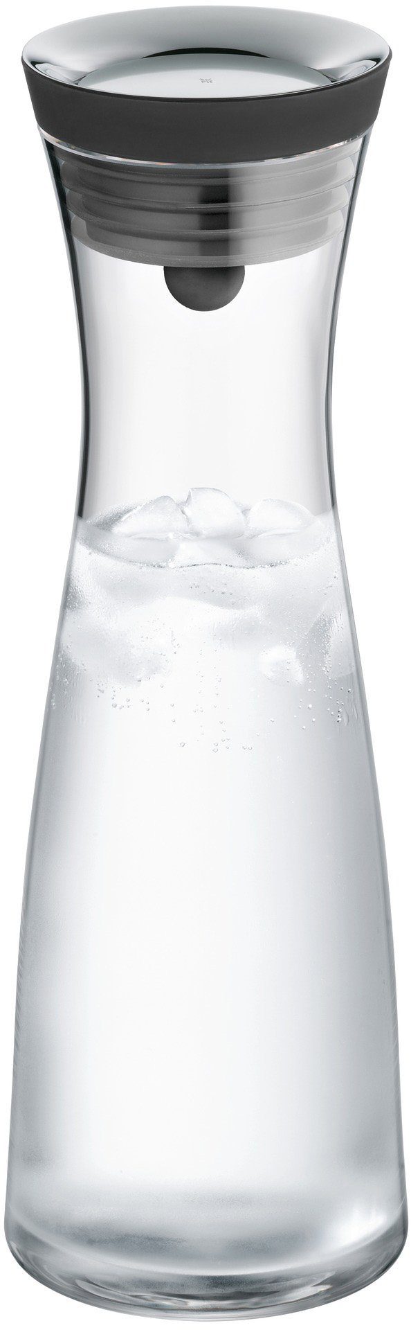 WMF Wasserkaraffe Basic für Kalt- und Warmgetränke, Silikonrand, 1 l Fassungsvermögen, Close-Up-Verschluss ink. integriertem Sieb, spülmaschinengeeignet
