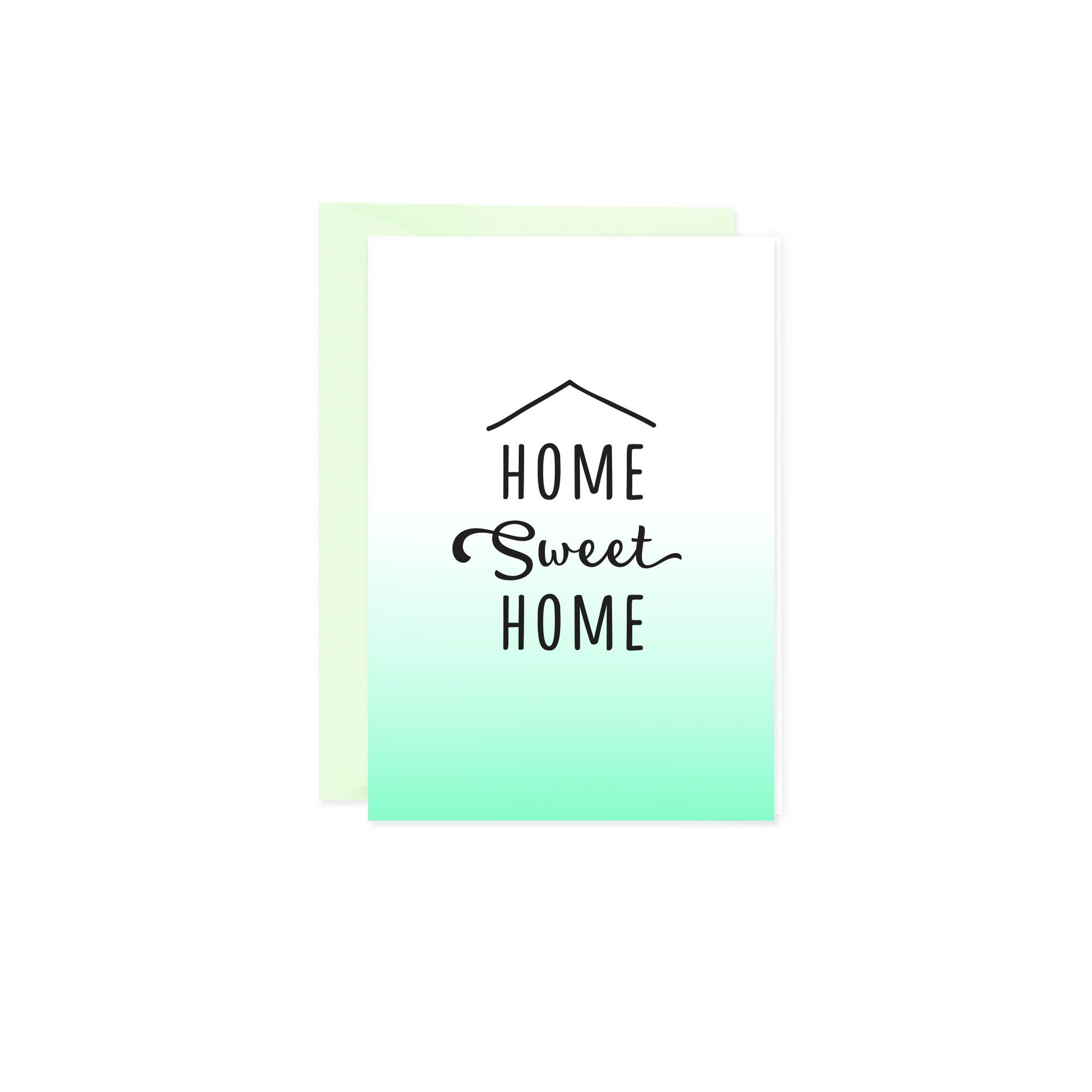 Bow & Hummingbird Grußkarte Mini-Grußkarte Home sweet Home, Klappkarte mit Umschlag | Grußkarten
