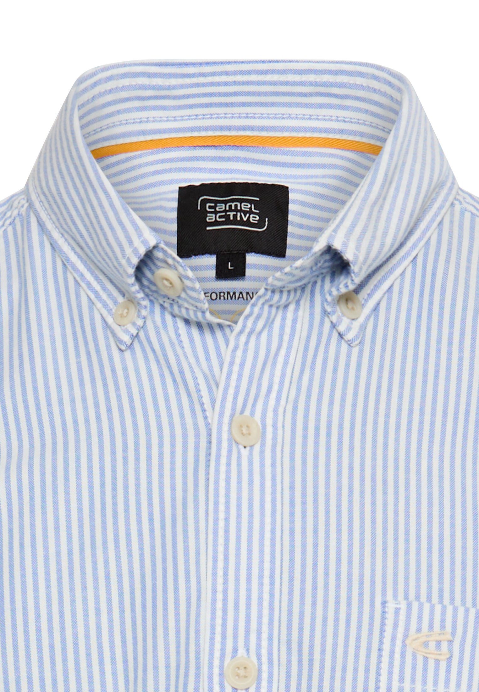 camel active Streifenhemd Langarm, mit Button-Down-Kragen