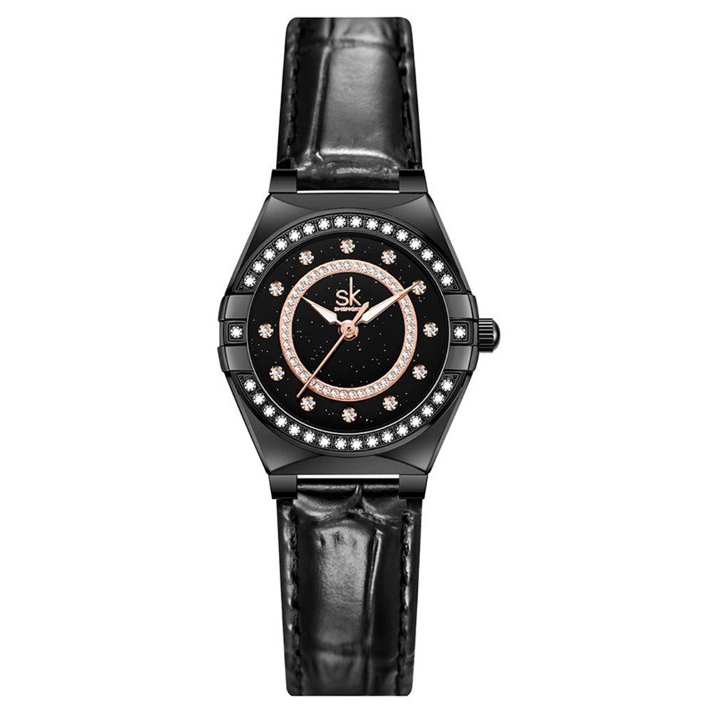 Haiaveng Quarzuhr Kristall-Diamanten Damen-Armbanduhr,Fashion Damenuhren, Business Diamond Star Wasserdichte Uhr