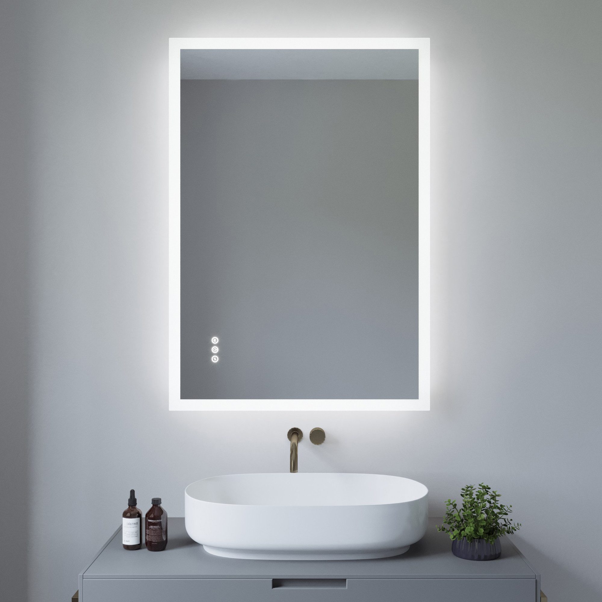 AQUABATOS Badspiegel LED Badspiegel IP44 mit Touchschalter Dimmbar Abgrundete/ Scharfe Ecke (LED Badspiegel 160x70 140x70 100x70 cm mit Beleuchtung Lichtspiegel LED Spiegel Kosmetikspiegel Rasierspiegel Bad Spiegel mit licht beleuchtet 3 Lichtfarben, IP44, Energiesparend), großformatiger Badezimmerspiegel, Dimmbar,Beschlagfrei,Memory-Funktion