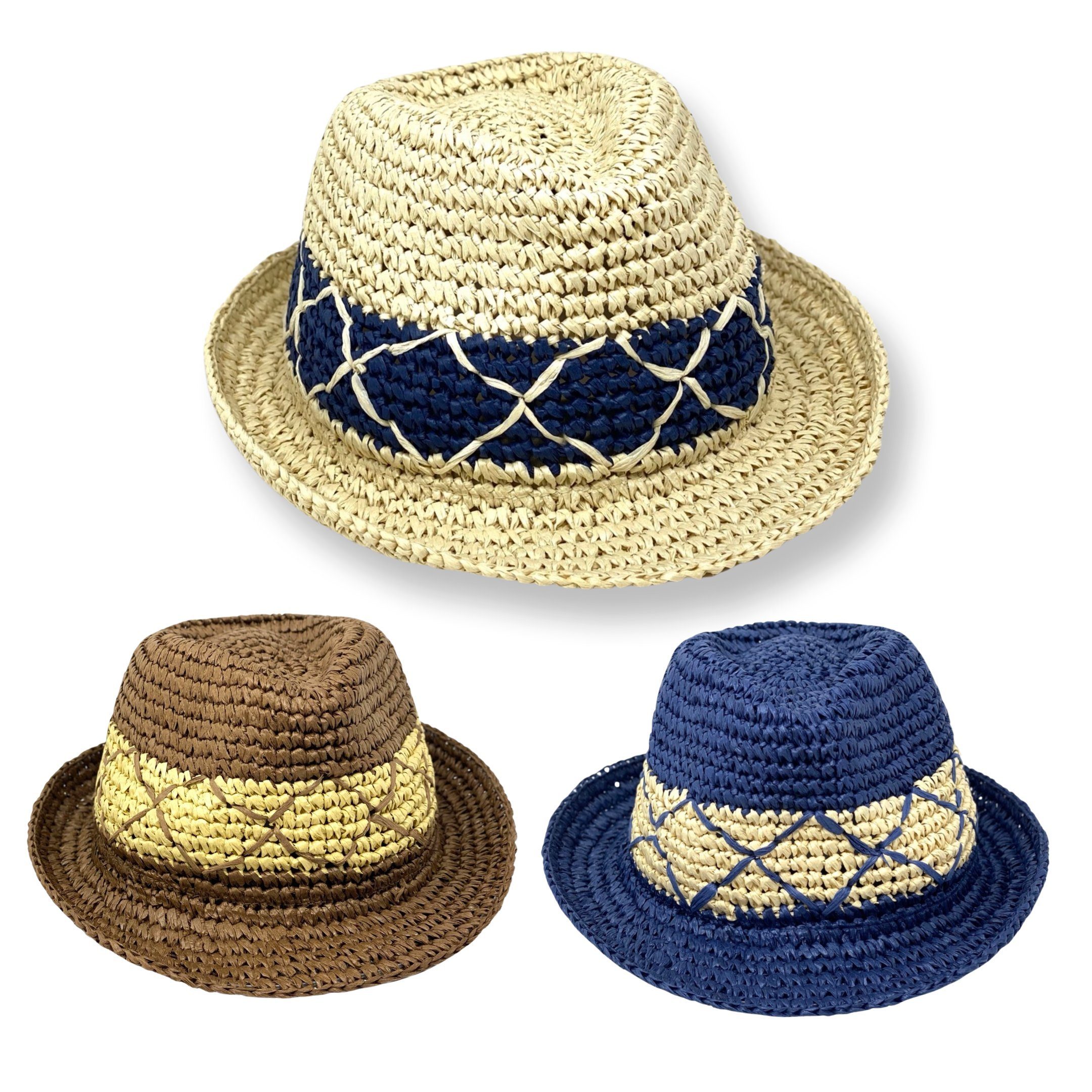 Strandhut Strohhut Sommerhut Freizeithut Strohhut Navy/Straw Beach Myrtle Sonnenhut