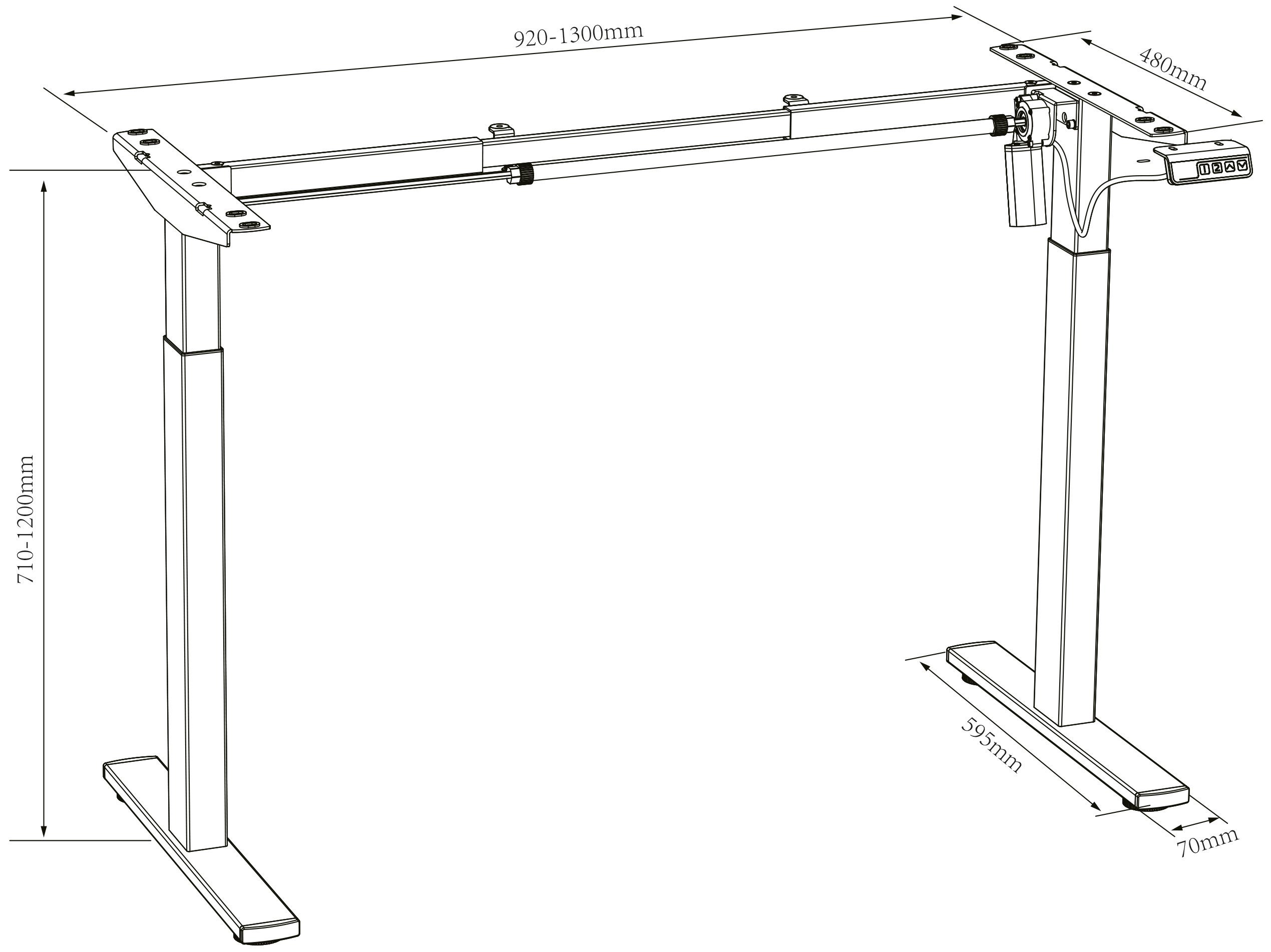 VCM Schreibtisch Schreibtisch Lona elektrisch verstellbar 110 x 80 (1-St), VCM Schreibtisch Lona 71x110x80 cm Holzwerkstoff