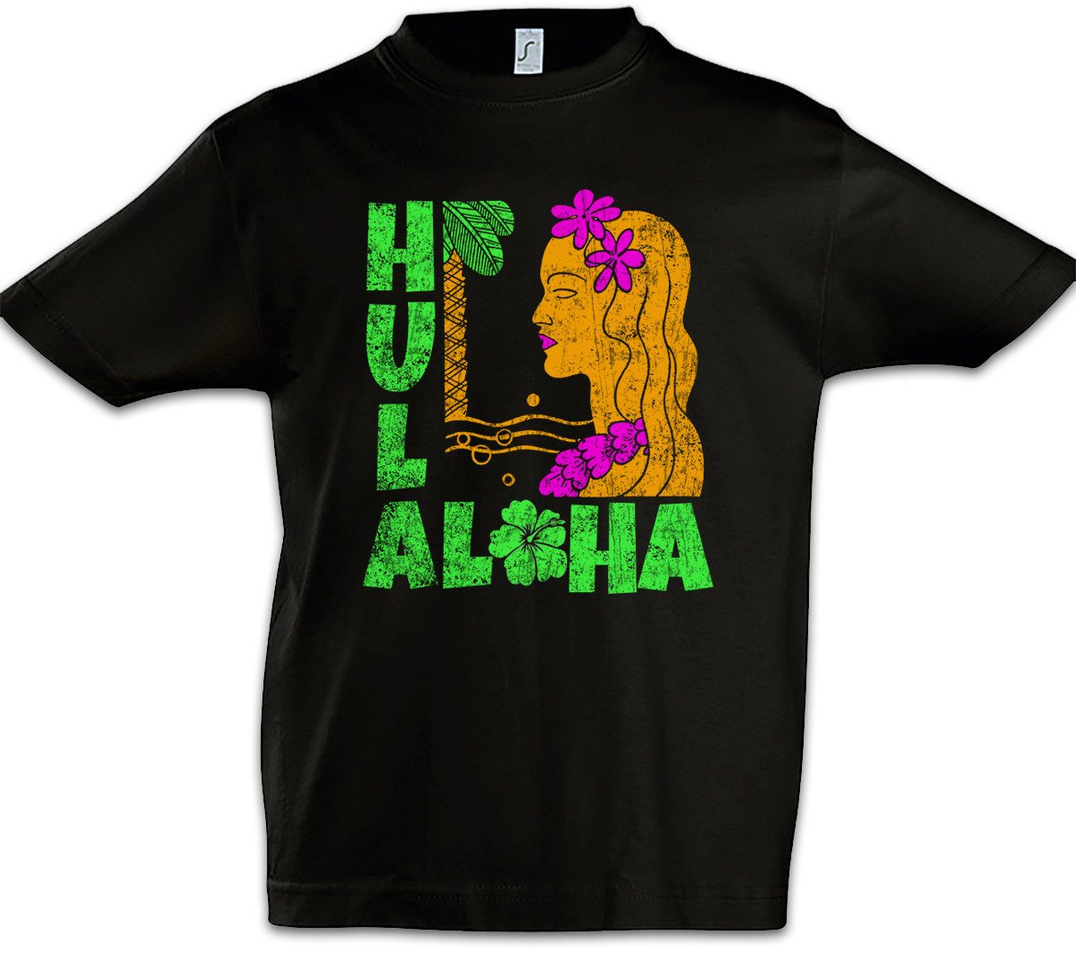 Print-Shirt Hula Girl Kinder T-Shirt Aloha Island Tiki Bar Strand Sailor Beach