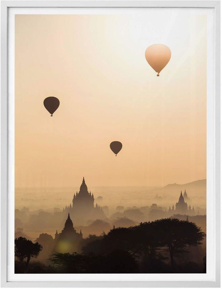Wall-Art Poster Morgen über Wandposter Bagan, Wandbild, St), Bild, Poster, Landschaften (1