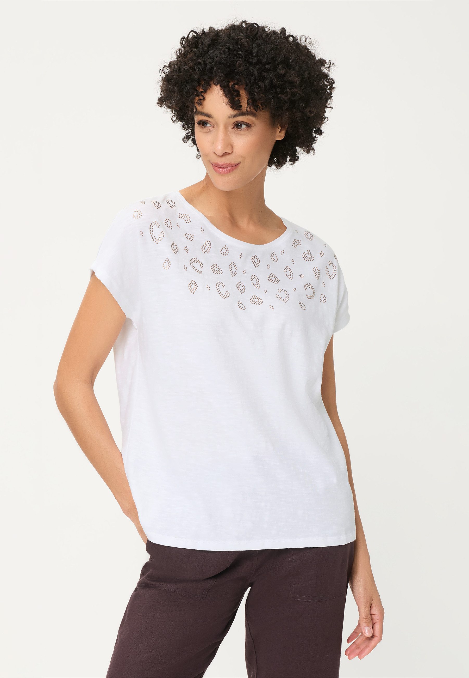 Olsen T-Shirt mit Placement-Print und Rundhalsausschnitt
