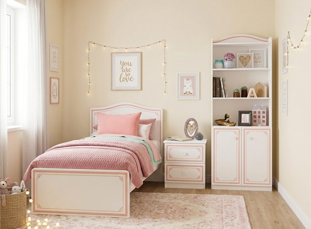 Möbel-Zeit Jugendzimmer-Set SELENA PINK Kinderzimmer, 3-tlg.