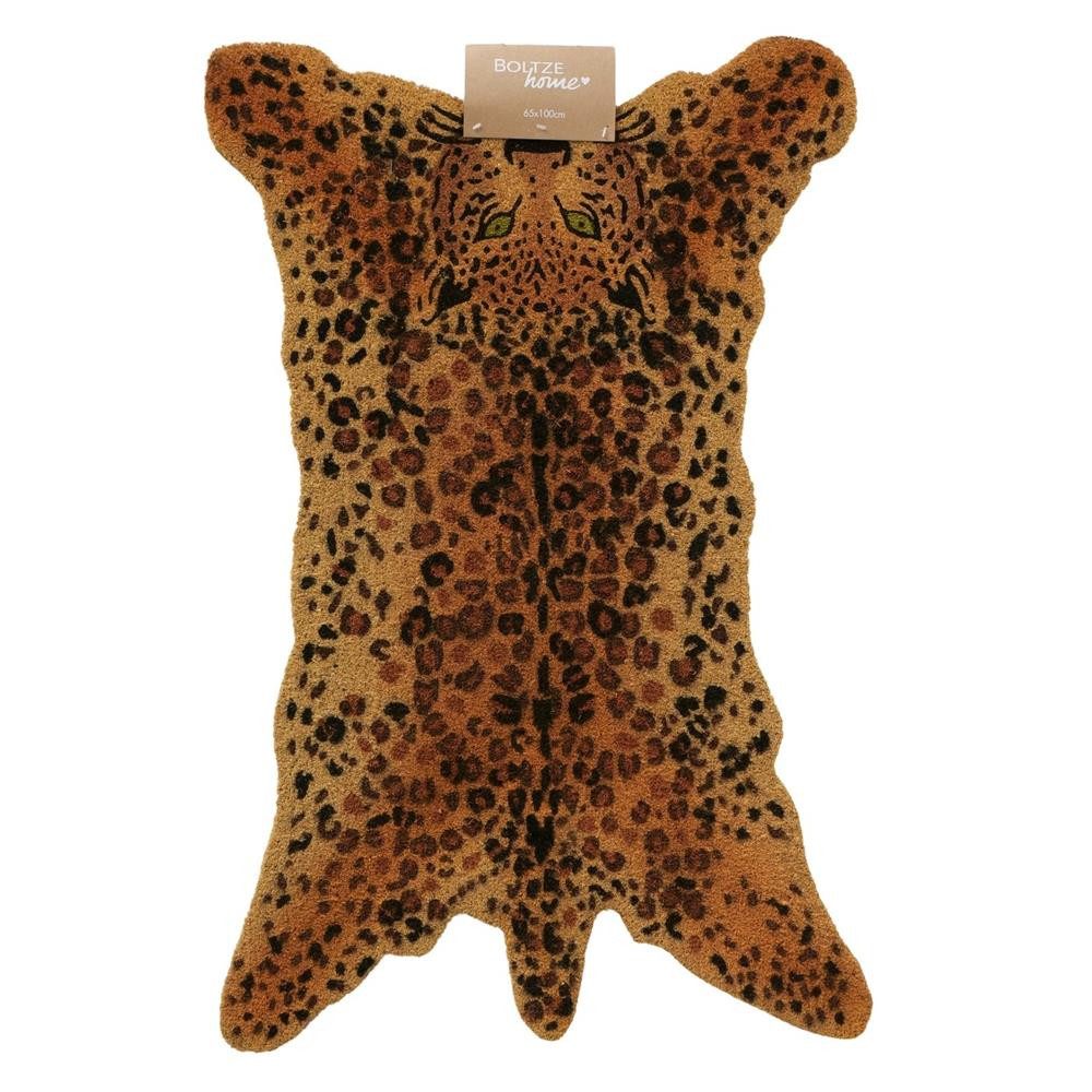 BOLTZE Fußmatte Roar Kokos PVC Leopard Print braun, 100x65 cm