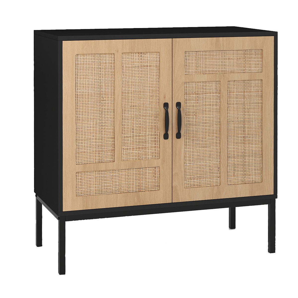 COSTWAY Sideboard, Küchenschrank Rattan mit verstellbarem günstig online kaufen