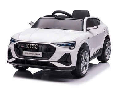 TPFLiving Elektro-Kinderauto Audi e-tron - Kinderauto mit Fernbedienung - 2 x 12 Volt - 7Ah-Akku, Belastbarkeit 30 kg, Kinderfahrzeug mit Soft-Start und Bremsautomatik - Farbe: weiß