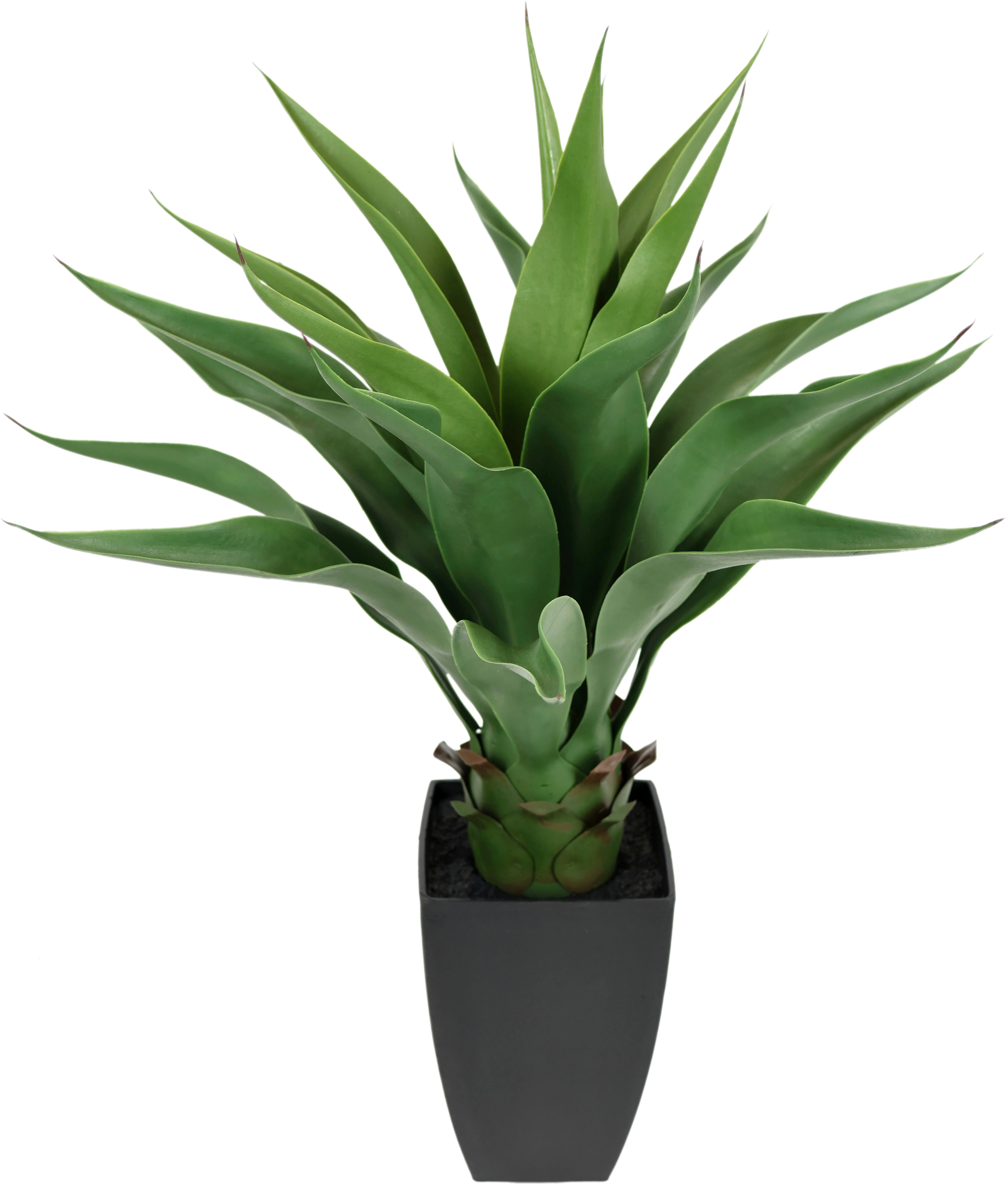 Kunstpflanze Künstliche Agave im Topf Pflanze Aloe Vera Sansevieria,  I.GE.A., Höhe 70 cm, Grünpflanze Zimmerpflanze Palme