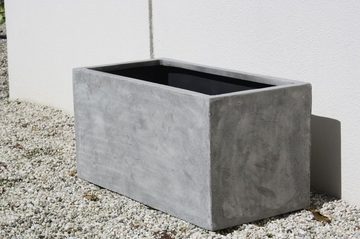 VIVANNO Pflanzkübel Pflanzkübel Pflanztrog Fiberglas "Maxi", Beton-Design, Grau -