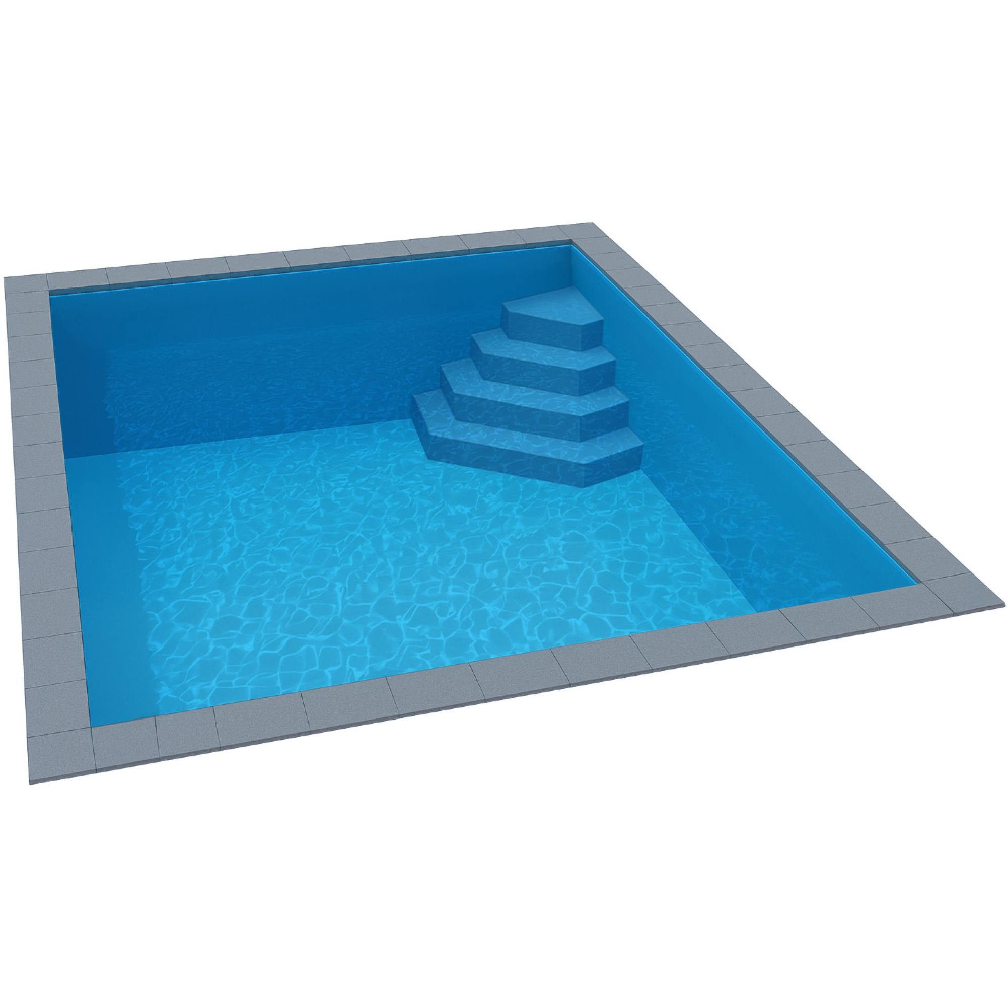 Rechteckpool KWAD Styropor Pool Easy mit Ecktreppe rechts 6 x 3