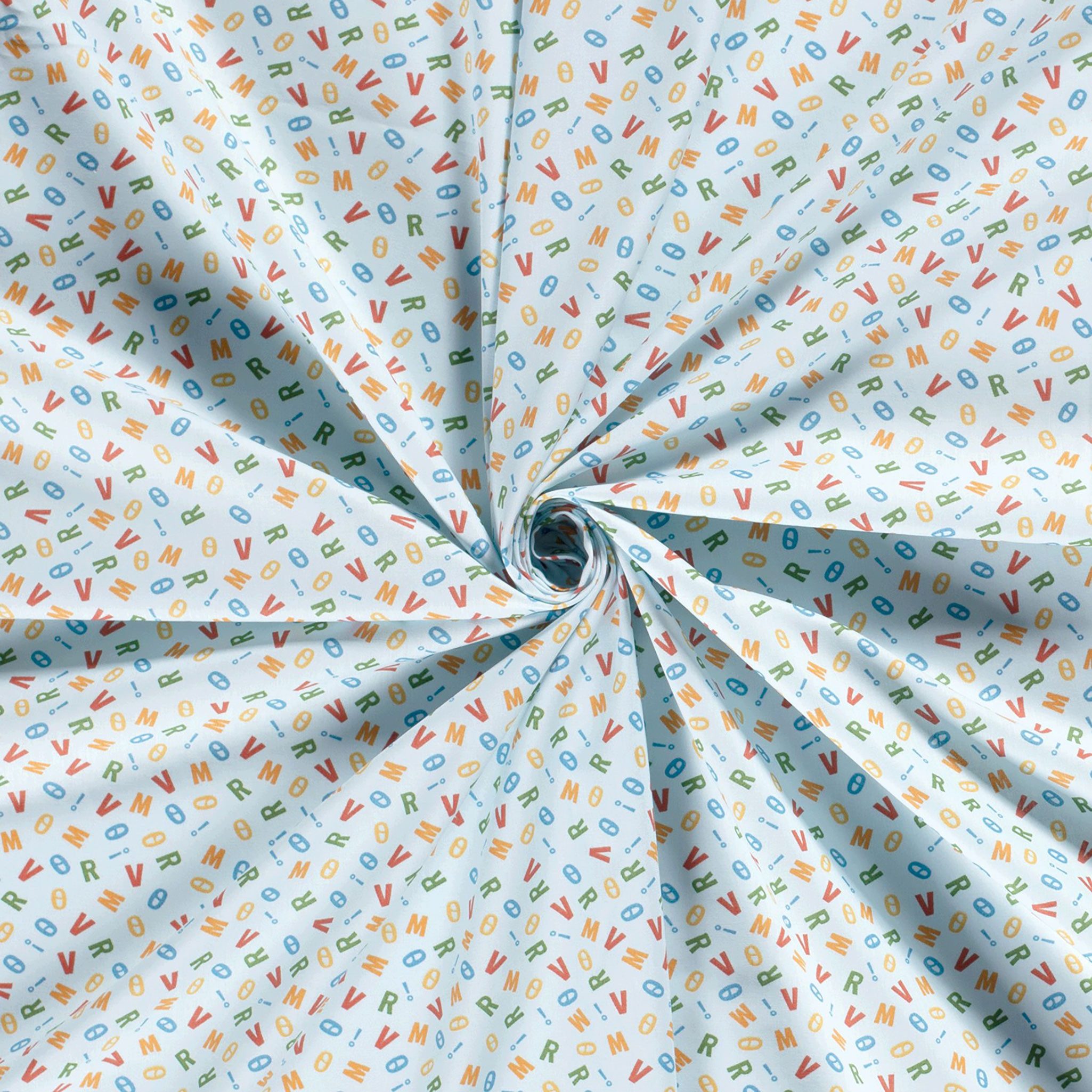 maDDma Stoff Bauwoll-Stoff Schultüte ABC-Schütze Meterware 1 x 1,45m Kinderstoff, Buchstaben 2