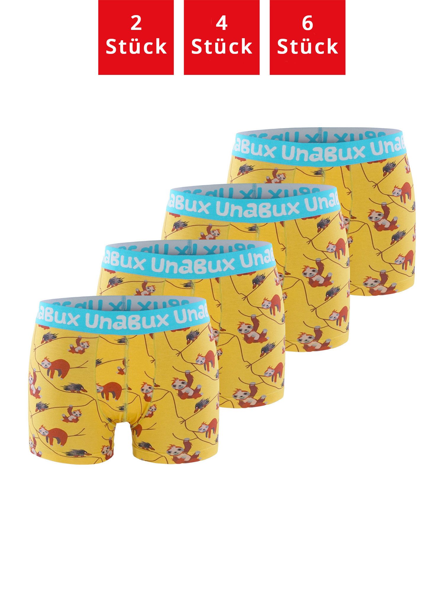 UnaBux Retro Boxer Premium Боксерские мужские трусы, боксерки Herren Retroshorts Unterhosen Trunks (4-St) (Packung, Set, Spar-Pack) Boxer Briefs Motiv
