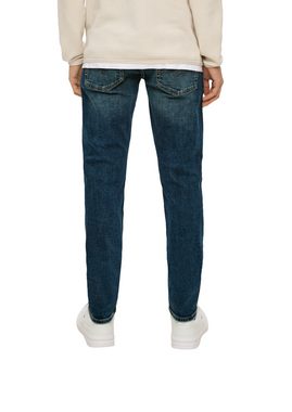 QS Stoffhose Jeans Rick / Slim Fit / Mid Rise / Slim Leg Waschung, Label-Patch