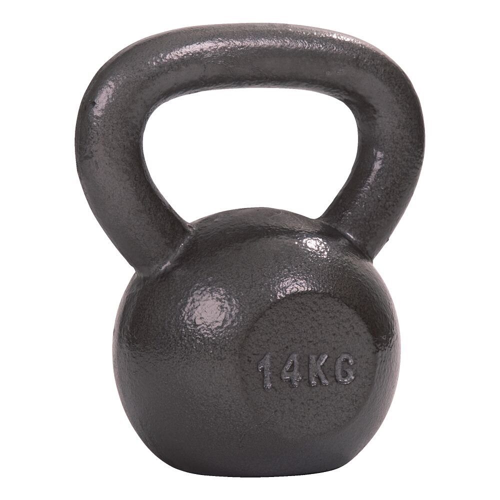 Sport-Thieme Kettlebell Kettlebell Hammerschlag, lackiert, Grau, Besonders handliche, rutschfeste Griffe 14 kg