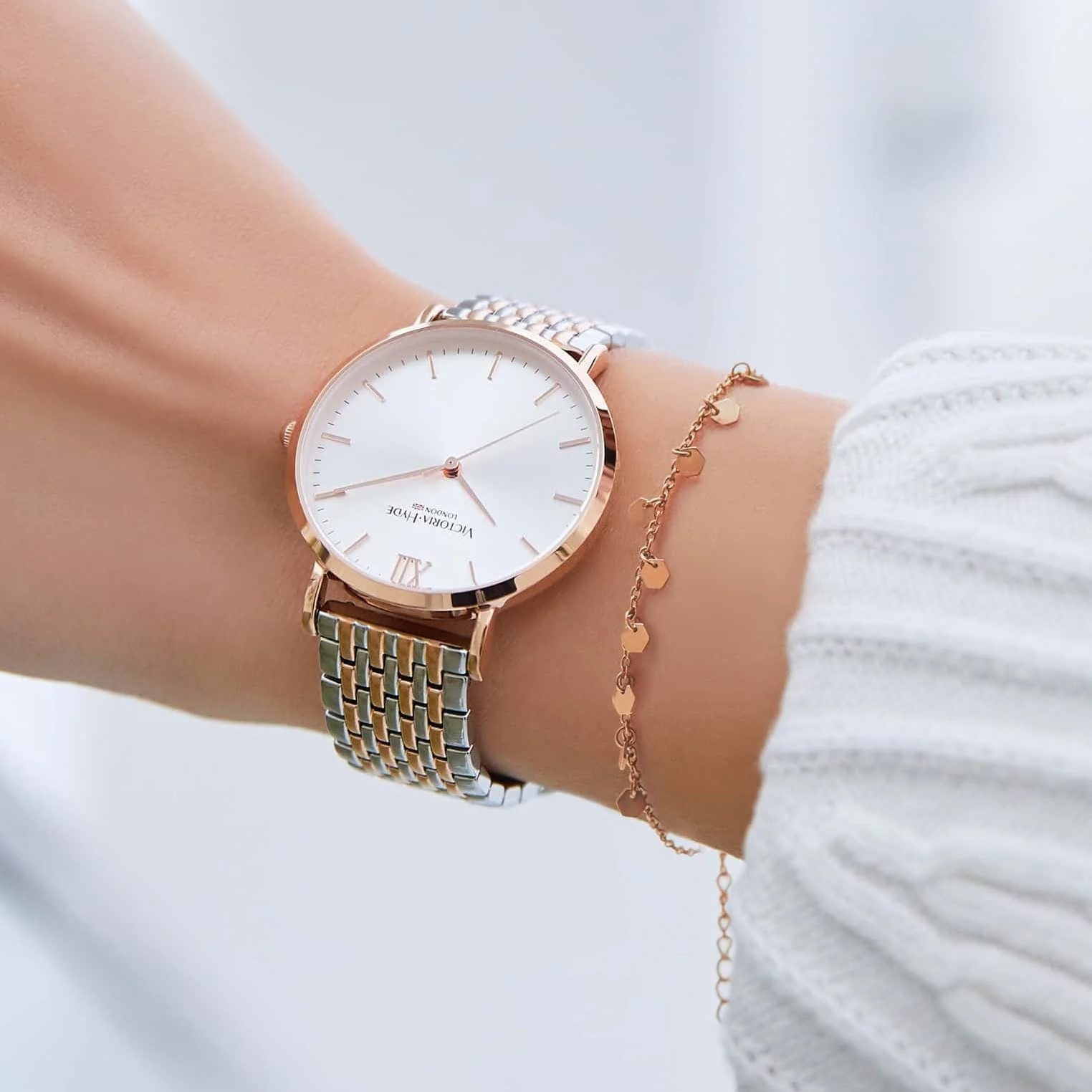 Victoria Hyde Quarzuhr Victoria Hyde Primrose Classic Bicolor Set Damen B, günstig online kaufen