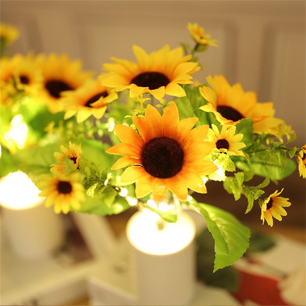 LED Sonnenblumen-Simulationslaternen, Nachtlicht Heimdekoration DAYUT LED-Dekoleuchten,