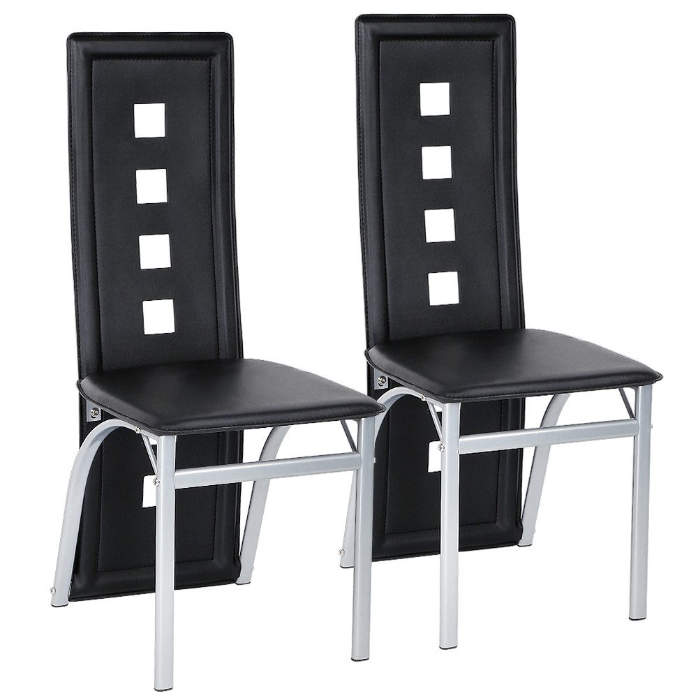 JEOBEST Esszimmerstuhl Küchenstuhl Eleganter Stuhl mit hoher Rückenlehne Metallbeine (Set, 2 St), Bequemer Polsterstuhl SitzfläChe