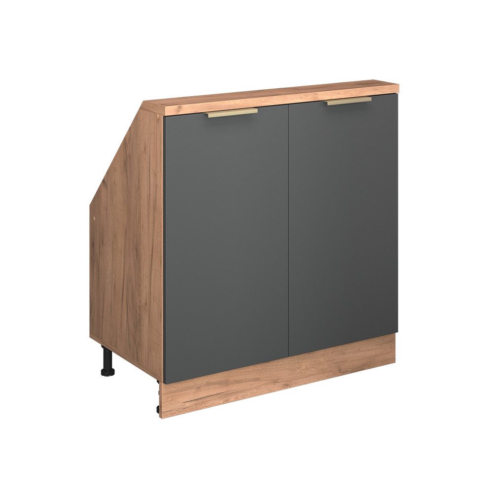 Vicco Kommode Rion, Anthrazit-Gold, 80 x 81.6 cm mit 2 Türen (1 St)