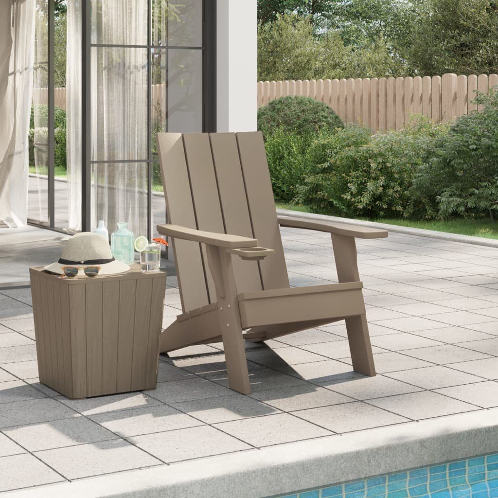 vidaXL Hellbraun St) Gartenstuhl (1 75x88,5x89,5 Adirondack-Gartenstuhl Polypropylen cm