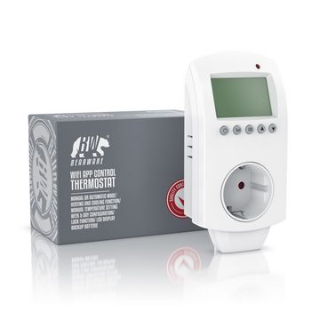 BEARWARE Steckdosen-Thermostat, max. 3680 W, WLAN Steckdosenthermostat, WiFi Smart Life, für Heizgeräte, 5°-35°