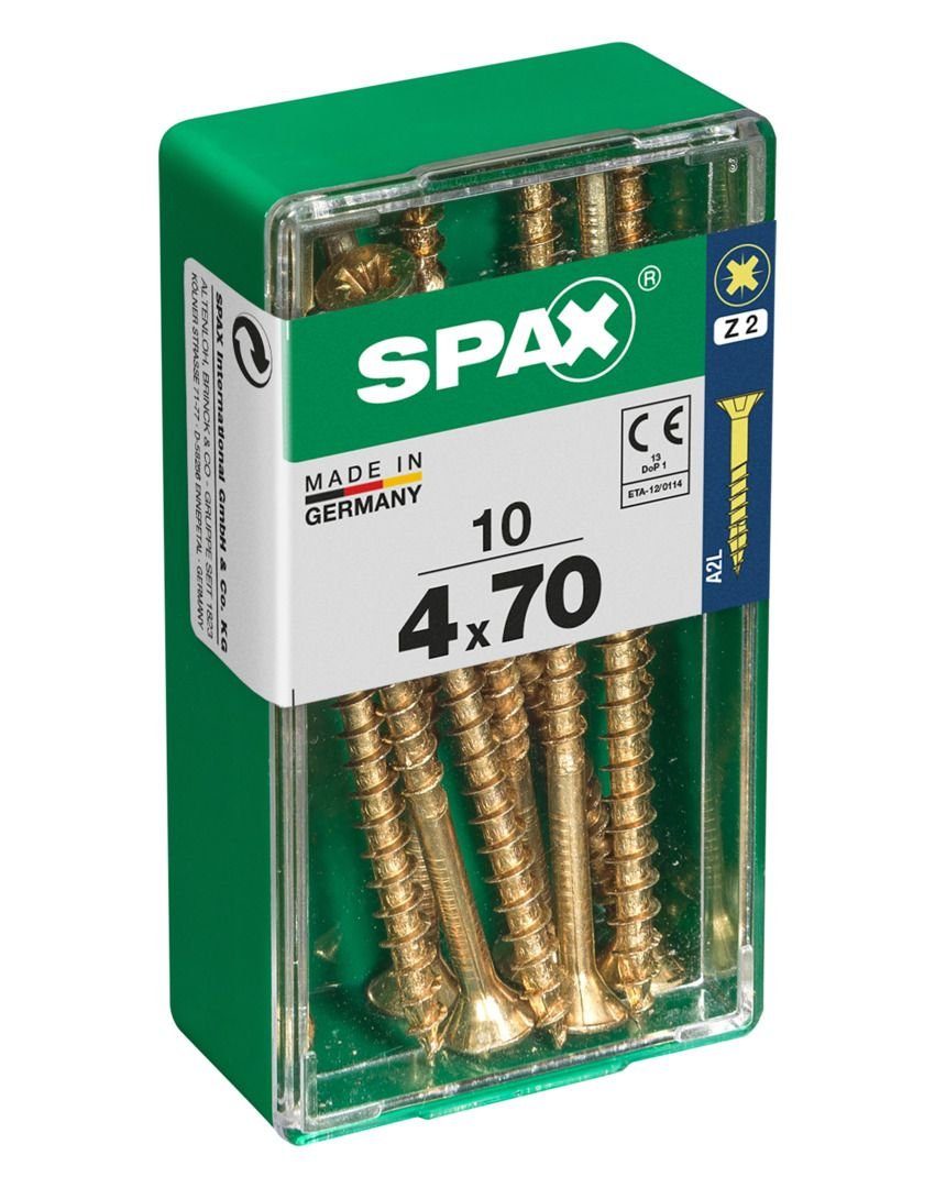 Stk. 4.0 Holzbauschraube 10 - Universalschrauben 70 SPAX mm x PZ 2 Spax