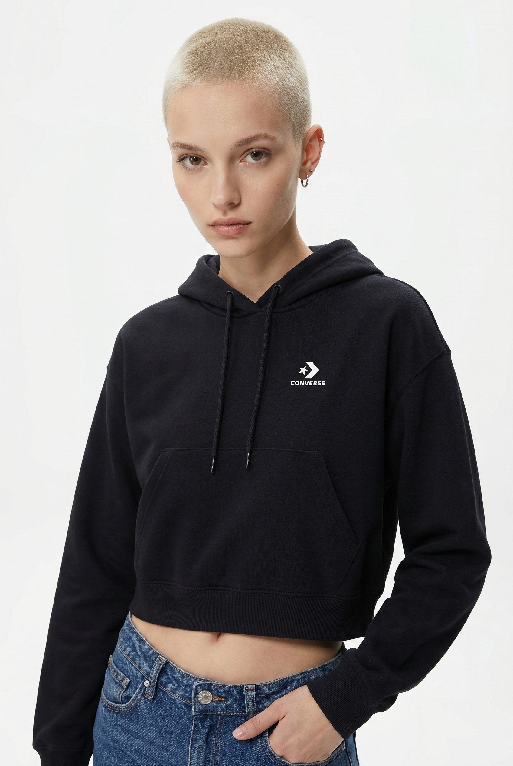 Converse Kapuzensweatshirt WOMEN'S CONVERSE CHUCK TAYLOR BOXY HOODIE mit Kordelzug, hoch geschlossener Ausschnitt, weite Ärmel