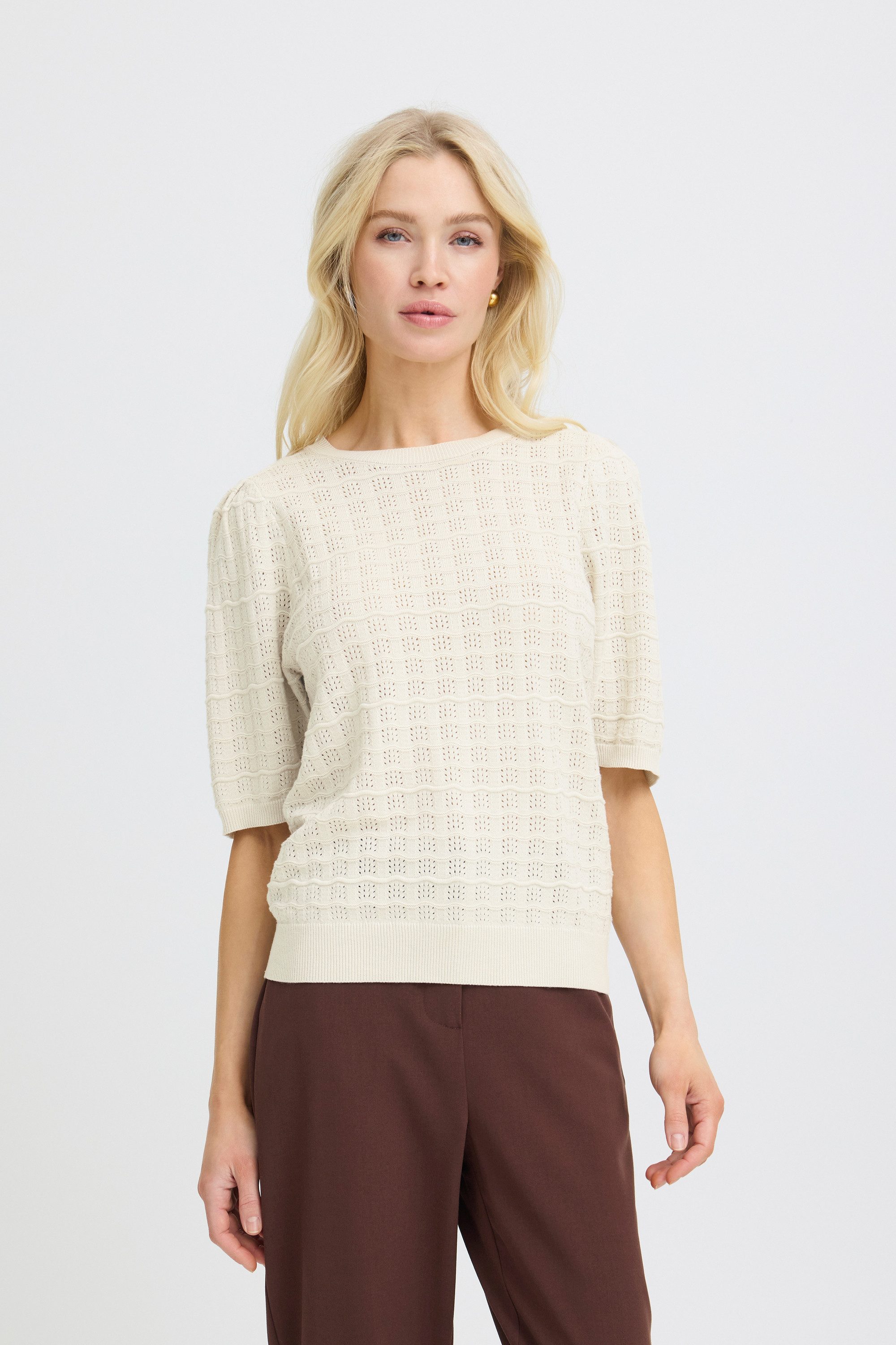 b.young Strickpullover Kurzarm-Bluse BYMULINA