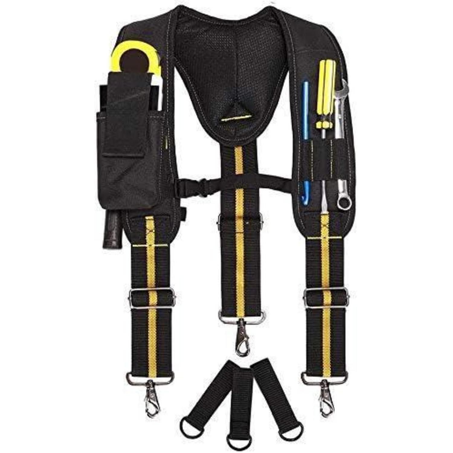 LuxusKollektion Werkzeugtasche Werkzeuggürtel mit Hosenträgern Gepolsterte Arbeitshosenträger