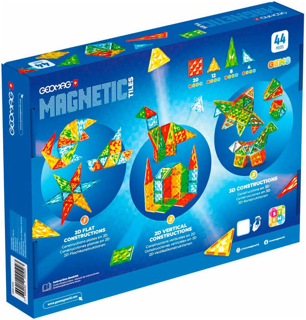 Geomag™ GEOMAG™ Magnetic Tiles Magnetspielbausteine, (44 St)