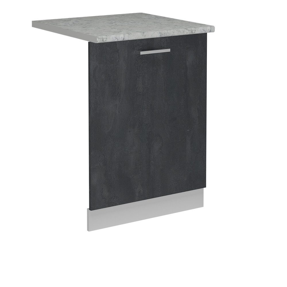 Vicco Frontblende R-Line, Schwarz Beton/Weiß, 60 cm, AP Marmor (1 St)