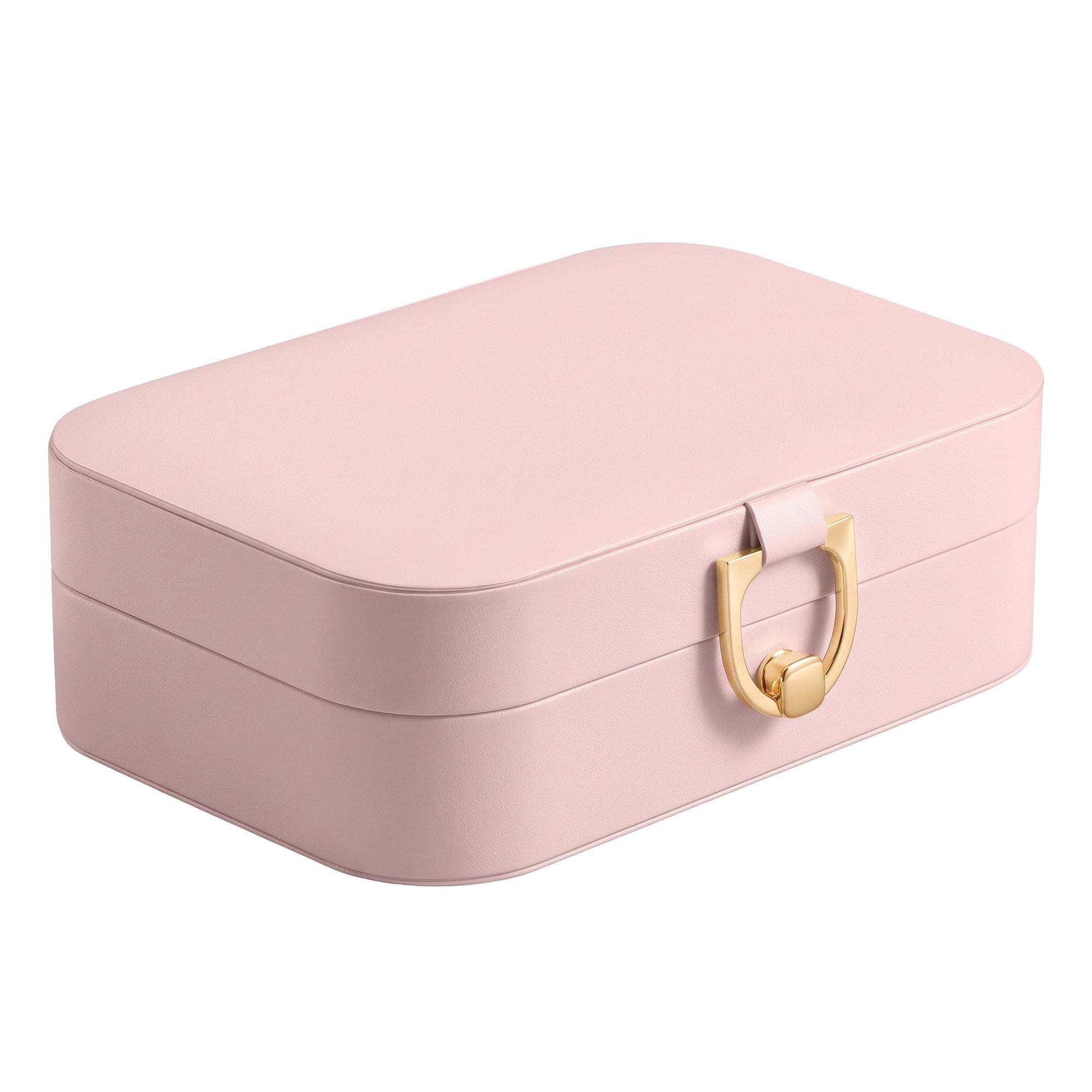 SONGMICS Schmuckkasten Schmuck Organizer mit 5 Fächern, Reise Schmuckbox, Samtfutter, Geschenk, 16 x 11 x 5,3 cm