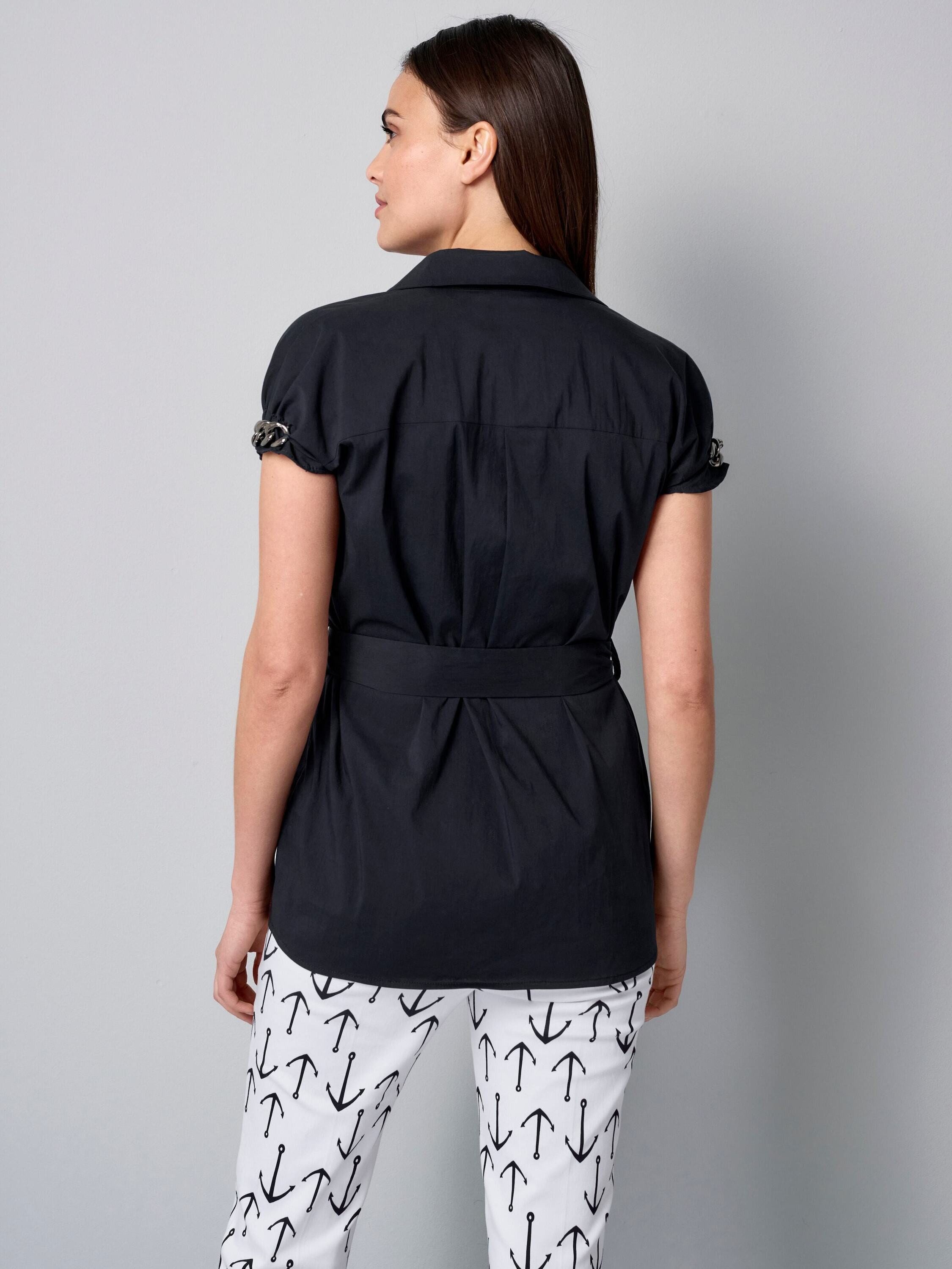 Alba Moda Schlupfbluse Longbluse mit Kettendetails am Arm