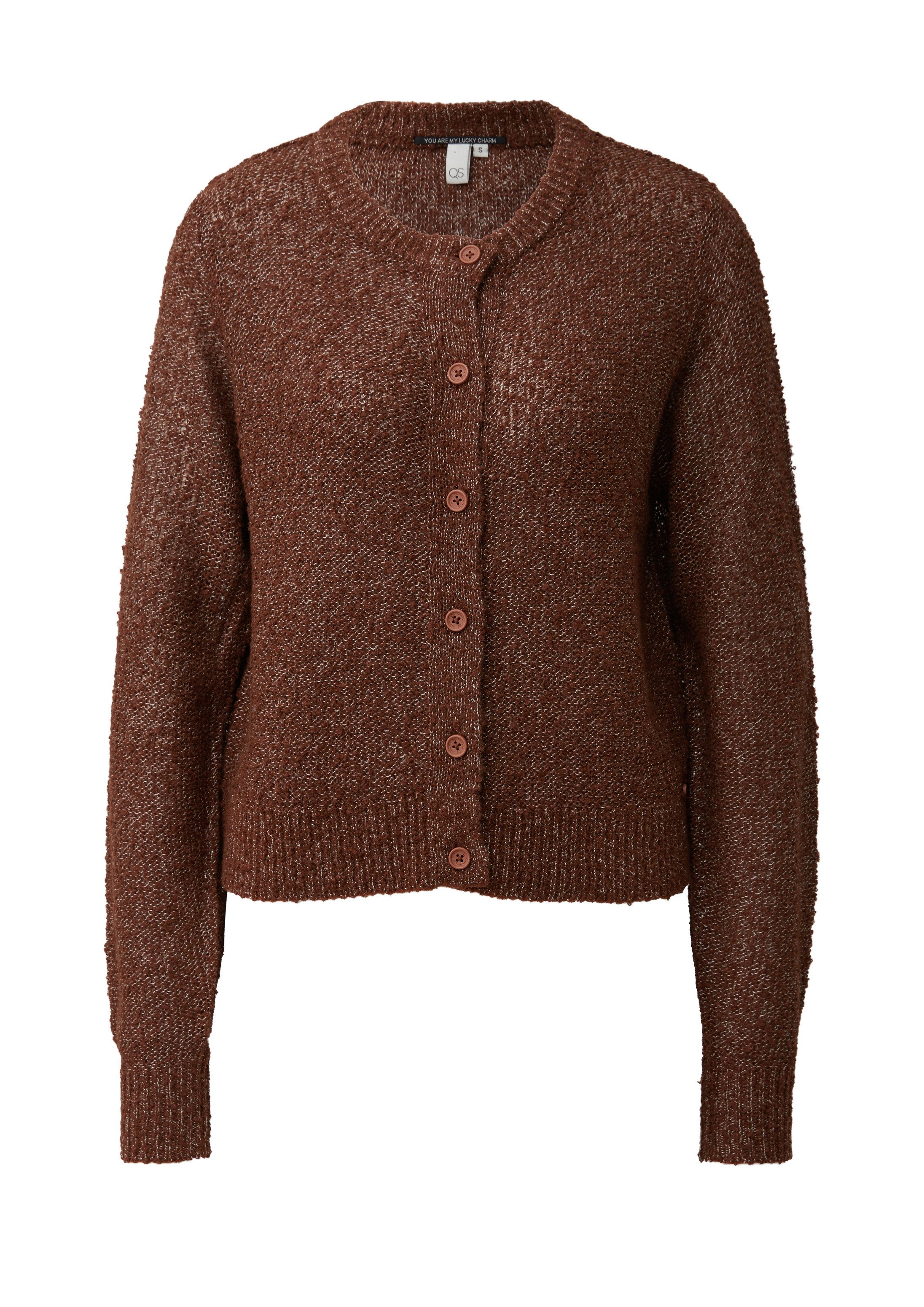 QS Cardigan Strickjacke Strickjacke in Bouclé-Optik – Bild 2 von 5